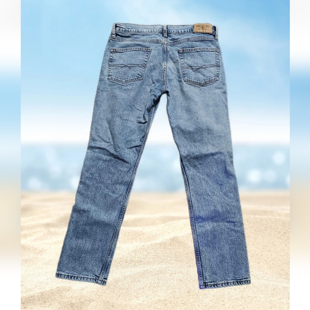 Levis Signature Jeans Y2k S11 Slim Mens 34x28 Blue Grunge Preppy Athletic